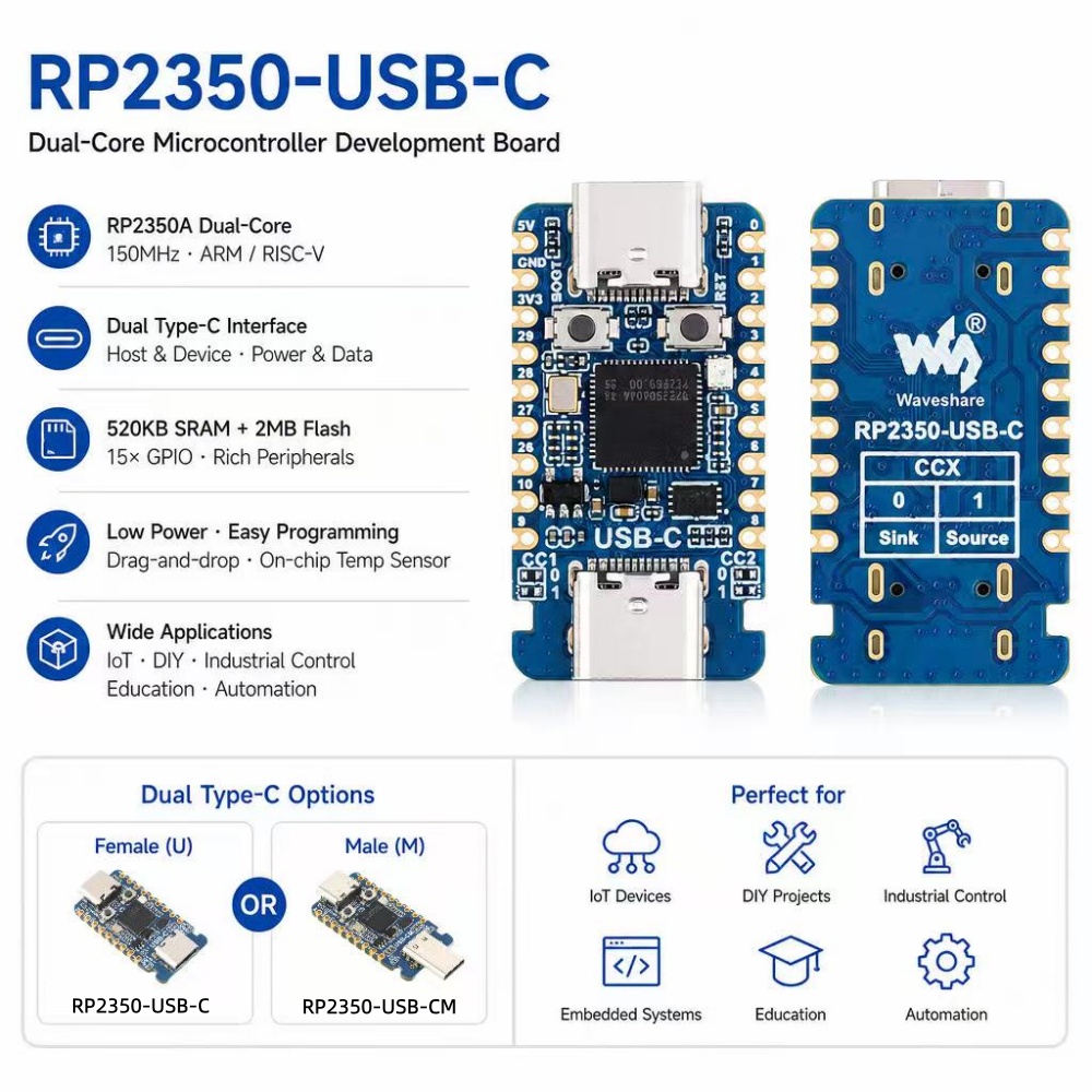 RP2350-USB-C 미니 개발 보드, 라즈베리 파이 - Banana Pi Bpi-M5 리뷰 및 가격